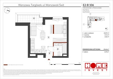 rzut mieszkanie na sprzedaż 30m2 mieszkanie Warszawa, Targówek, ul. Warszawski Świt