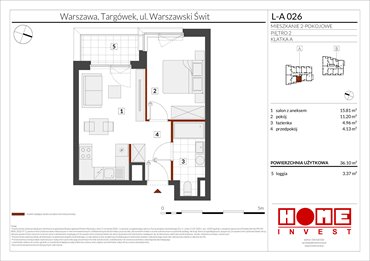 rzut mieszkanie na sprzedaż 36m2 mieszkanie Warszawa, Targówek, ul. Warszawski Świt