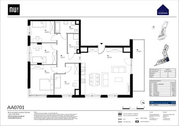 rzut mieszkanie na sprzedaż 77m2 mieszkanie Warszawa, Wola, Kolejowa
