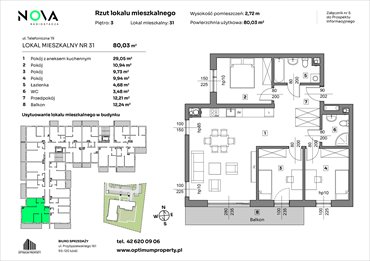 rzut mieszkanie na sprzedaż 80m2 mieszkanie Łódź, Śródmieście, ul. Telefoniczna 19