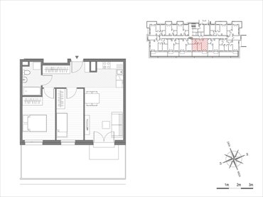 rzut mieszkanie na sprzedaż 50m2 mieszkanie Kraków, Mistrzejowice, os.Piastów 75