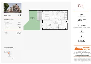rzut mieszkanie na sprzedaż 41m2 mieszkanie Katowice, Mikusińskiego 25