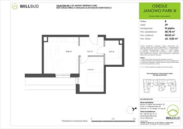 rzut mieszkanie na sprzedaż 40m2 mieszkanie Rumia, Janowo, Błoń Janowskich