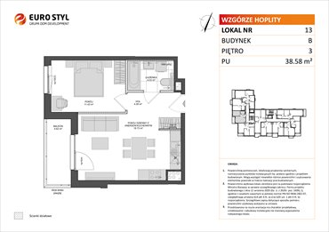 rzut mieszkanie na sprzedaż 39m2 mieszkanie Gdańsk, Zabornia, Kartuska