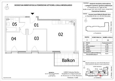 rzut mieszkanie na sprzedaż 53m2 mieszkanie Ząbki, Powstańców 19