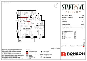 rzut mieszkanie na sprzedaż 67m2 mieszkanie Wrocław, Psie Pole, Zatorska, róg Sobieskiego