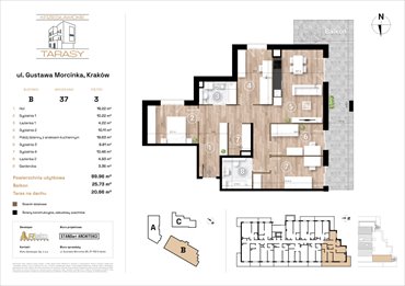 rzut mieszkanie na sprzedaż 90m2 mieszkanie Kraków, Wzgórza Krzesławickie, Gustawa Morcinka