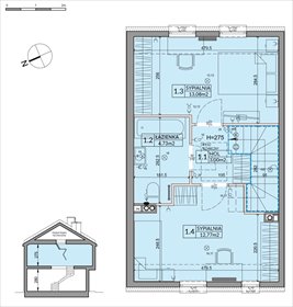 rzut dom na sprzedaż 73m2 dom Słomin, Piaseczyńska