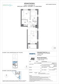rzut mieszkanie na sprzedaż 61m2 mieszkanie Wrocław, Krzyki, Krakowska 112