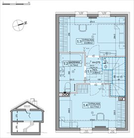 rzut dom na sprzedaż 73m2 dom Słomin, Piaseczyńska