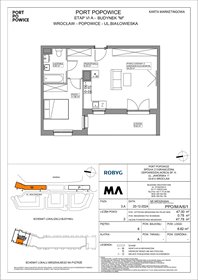 rzut mieszkanie na sprzedaż 47m2 mieszkanie Wrocław, Fabryczna, Białowieska 91a