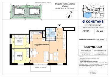 rzut mieszkanie na sprzedaż 60m2 mieszkanie Warszawa, Wawer, Trakt Lubelski 181 C i 181 D