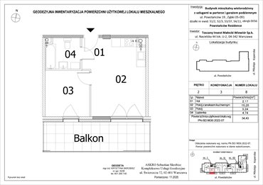 rzut mieszkanie na sprzedaż 34m2 mieszkanie Ząbki, Powstańców 19