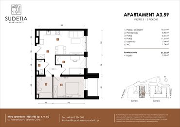 rzut mieszkanie na sprzedaż 52m2 mieszkanie Jelenia Góra, POZNAŃSKA 4