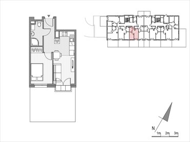 rzut mieszkanie na sprzedaż 31m2 mieszkanie Kraków, ul.Glogera 9,11