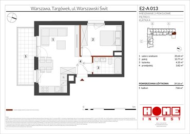 rzut mieszkanie na sprzedaż 40m2 mieszkanie Warszawa, Targówek, ul. Warszawski Świt