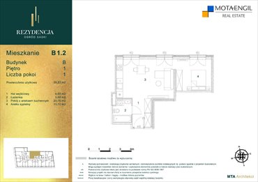 rzut mieszkanie na sprzedaż 39m2 mieszkanie Lublin, Śródmieście, Jasna i Wieniawska