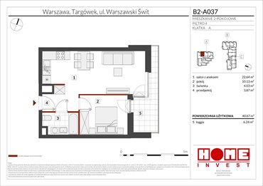 rzut mieszkanie na sprzedaż 41m2 mieszkanie Warszawa, Targówek, ul. Warszawski Świt 12