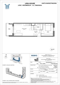 rzut mieszkanie na sprzedaż 37m2 mieszkanie Łódź, Pomorska 108