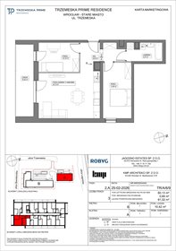 rzut mieszkanie na sprzedaż 60m2 mieszkanie Wrocław, Stare Miasto, Trzemeska