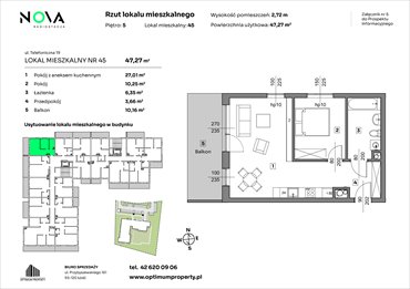 rzut mieszkanie na sprzedaż 47m2 mieszkanie Łódź, Śródmieście, ul. Telefoniczna 19