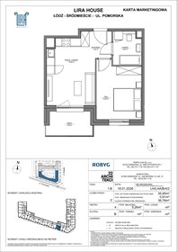 rzut mieszkanie na sprzedaż 36m2 mieszkanie Łódź, Pomorska 108