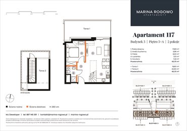 rzut mieszkanie na sprzedaż 41m2 mieszkanie Rogowo, Rogowo 65