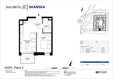 rzut mieszkanie na sprzedaż 35m2 mieszkanie Kraków, Krowodrza, ul. Mazowiecka 21
