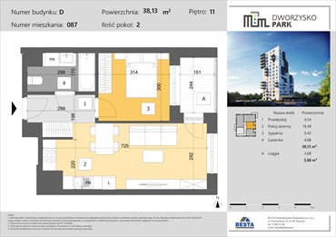 rzut mieszkanie na sprzedaż 38m2 mieszkanie Rzeszów, Przybyszówka, Dworzysko