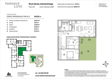 rzut mieszkanie na sprzedaż 59m2 mieszkanie Łódź, Bałuty-Doły, ul. Górnicza 12/14