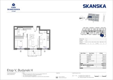 rzut mieszkanie na sprzedaż 44m2 mieszkanie Warszawa, Praga Południe, Jana Nowaka-Jeziorańskiego 8