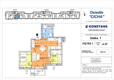 rzut mieszkanie na sprzedaż 47m2 mieszkanie Mińsk Mazowiecki, Cicha 12