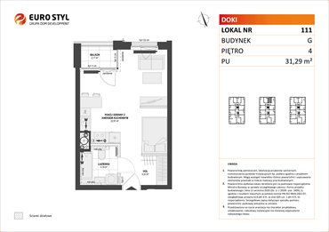 rzut mieszkanie na sprzedaż 31m2 mieszkanie Gdańsk, Śródmieście, ks. Jerzego Popiełuszki/Rybaki Górne