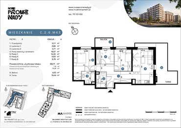 rzut mieszkanie na sprzedaż 69m2 mieszkanie Wrocław, Kleczków, ul. Czochralskiego/ Miłosza