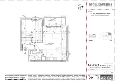 rzut mieszkanie na sprzedaż 44m2 mieszkanie Pruszków, Bąki, Długosza 42
