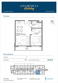 rzut mieszkanie na sprzedaż 45m2 mieszkanie Mechelinki, Wielopole 36-38