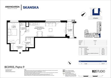 rzut mieszkanie na sprzedaż 51m2 mieszkanie Kraków, Prądnik Czerwony, Mogilska 126