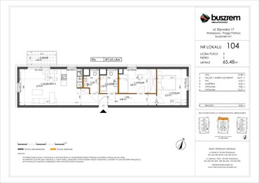 rzut mieszkanie na sprzedaż 65m2 mieszkanie Warszawa, Praga Północ, Kijowska 17