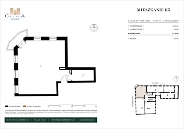 rzut mieszkanie na sprzedaż 62m2 mieszkanie Koło, Stary Rynek 26