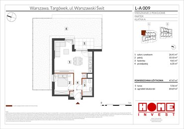 rzut mieszkanie na sprzedaż 47m2 mieszkanie Warszawa, Targówek, ul. Warszawski Świt