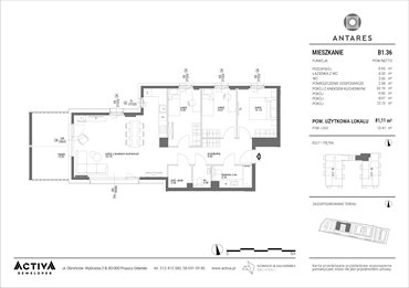 rzut mieszkanie na sprzedaż 81m2 mieszkanie Pruszcz Gdański, Lilli Wenedy 1