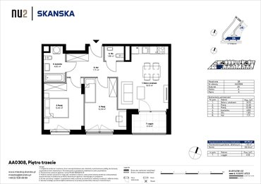 rzut mieszkanie na sprzedaż 58m2 mieszkanie Warszawa, Wola, Kolejowa