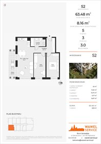 rzut mieszkanie na sprzedaż 63m2 mieszkanie Katowice, Bytkowska 107