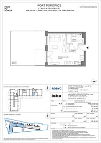 rzut mieszkanie na sprzedaż 27m2 mieszkanie Wrocław, Fabryczna, Białowieska 91a