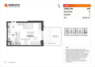 rzut mieszkanie na sprzedaż 35m2 mieszkanie Gdańsk, Śródmieście, ks. Jerzego Popiełuszki/Rybaki Górne