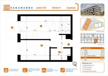 rzut mieszkanie na sprzedaż 46m2 mieszkanie Marki, Aleja Józefa Piłsudskiego 102