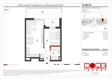 rzut mieszkanie na sprzedaż 39m2 mieszkanie Warszawa, Targówek, ul. Warszawski Świt 12