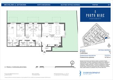 rzut mieszkanie na sprzedaż 128m2 mieszkanie Mechelinki, Zatokowa 6