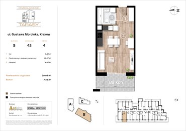 rzut mieszkanie na sprzedaż 30m2 mieszkanie Kraków, Wzgórza Krzesławickie, Gustawa Morcinka