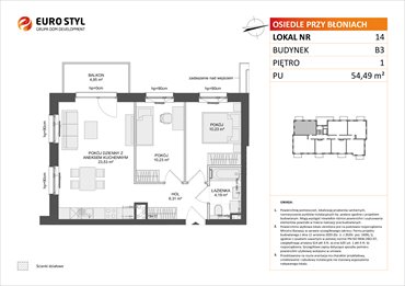 rzut mieszkanie na sprzedaż 54m2 mieszkanie Rumia, Janowo, Błoń Janowskich